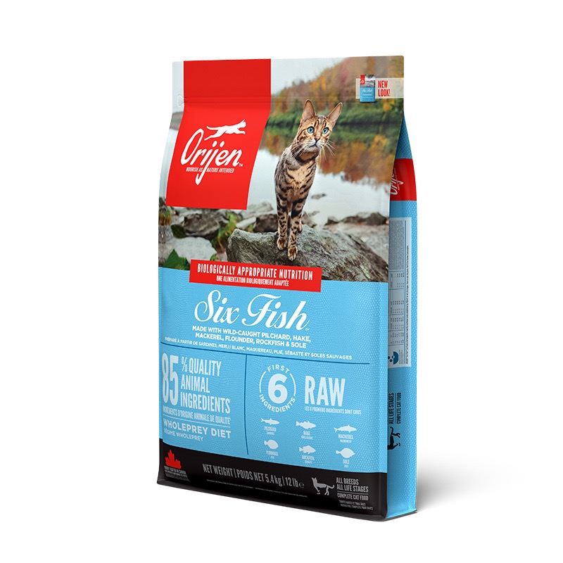Orijen Six Fish Cat & Kitten сухой корм с рыбой для котов всех возрастов 5.4 кг
