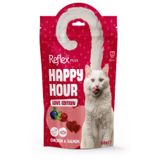 Reflex Plus Happy Hour Love Edition ласощі для котів з куркою та лососем, 60 гр