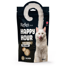 Reflex Plus Happy Hour ласощі з лососем та колагеном для старіючих котів, 60 гр