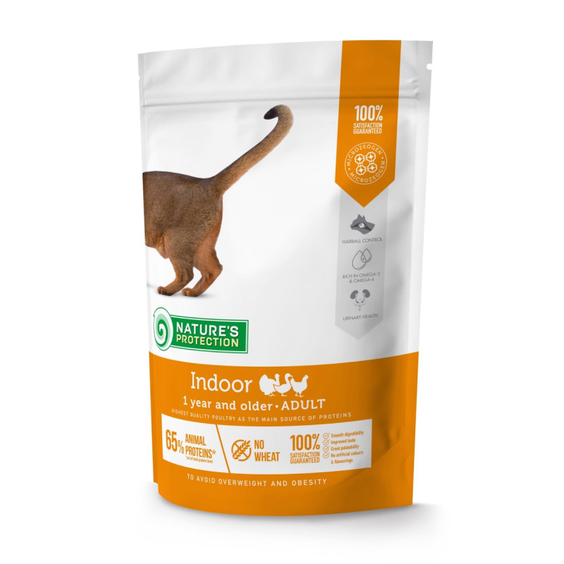 Nature's Protection Indoor сухий корм для котів мешкаючих у будинку 400 гр