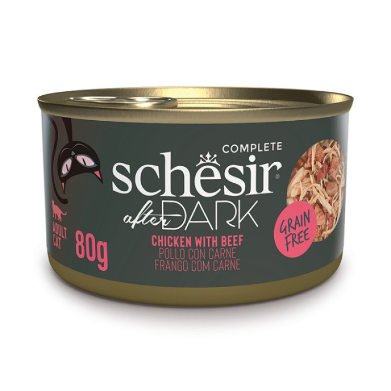 Schesir After Dark Chicken Beef влажный корм для котов с курицей и говядиной, 80 гр