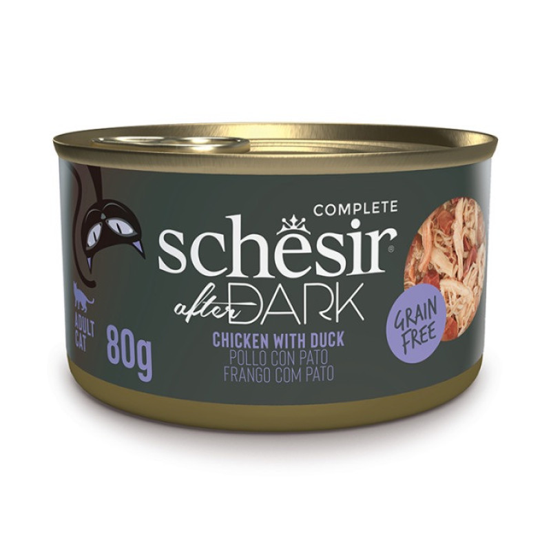 Schesir After Dark Chicken Duck влажный корм для котов с курицей и уткой, 80 гр