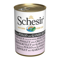 Schesir Chicken Shrimps влажный корм с курицей и креветками для котов, 140 гр