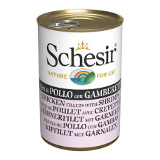 Schesir Chicken Shrimps вологий корм з куркою та креветками для котів, 140 гр