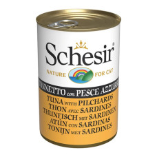 Schesir Tuna Pilchards влажный корм с тунцом и сардиной для котов, 140 гр