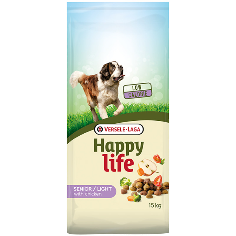 Happy Life Senior Light with Chicken сухий корм для літніх собак та собак із зайвою вагою 15 кг