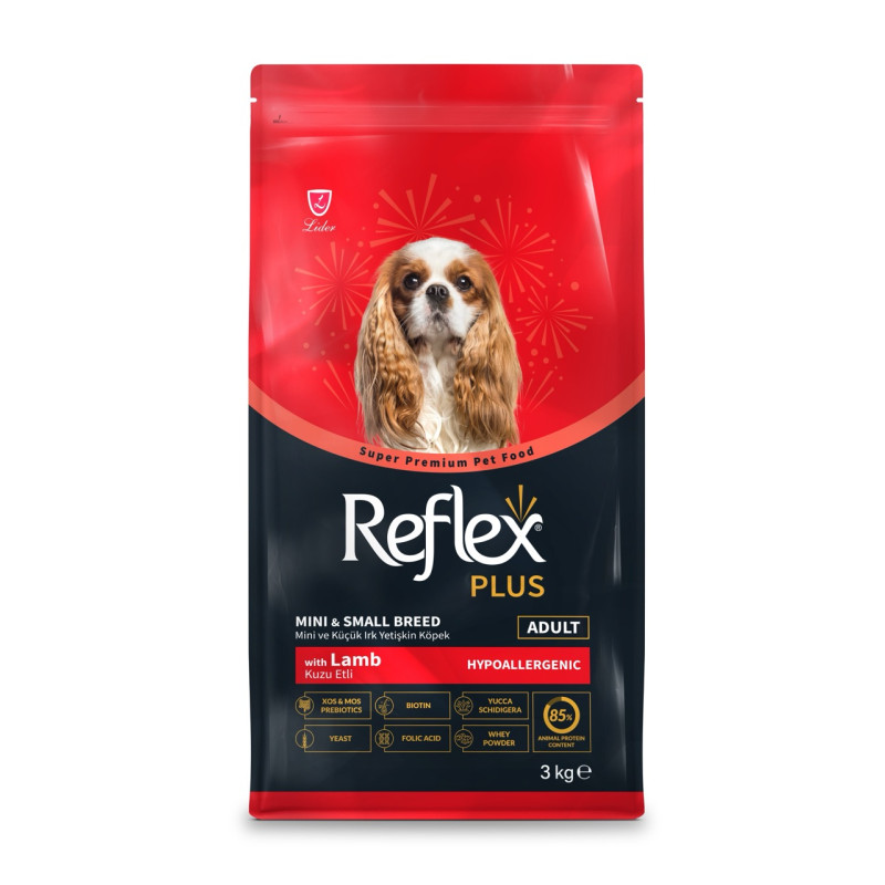 Reflex Plus Dog Adult Mini & Small Breeds Lamb сухой корм с ягненком для собак малых пород, 3 кг