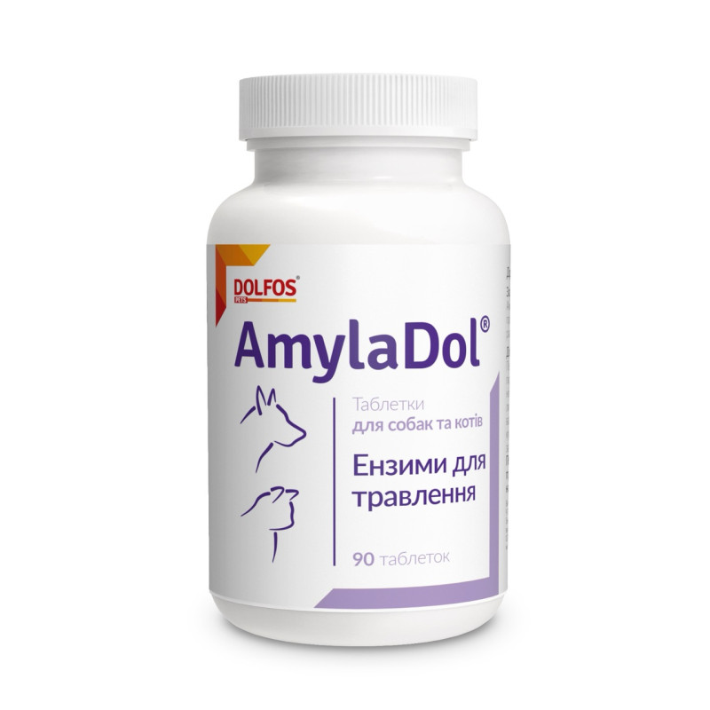 Dolfos AmylaDol витамины для улучшения пищеварения у собак и котов 90 табл