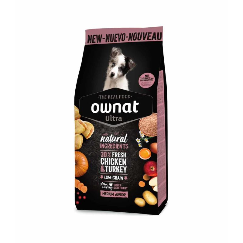 Ownat Ultra Puppy Medium сухой корм для щенят средних пород с курицей, 400 гр