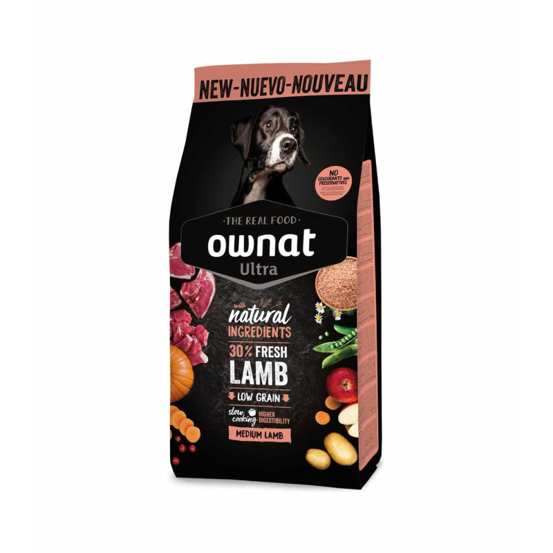 Ownat Ultra Dog Medium Lamb сухий корм для собак середніх порід з ягнятком, 3 кг