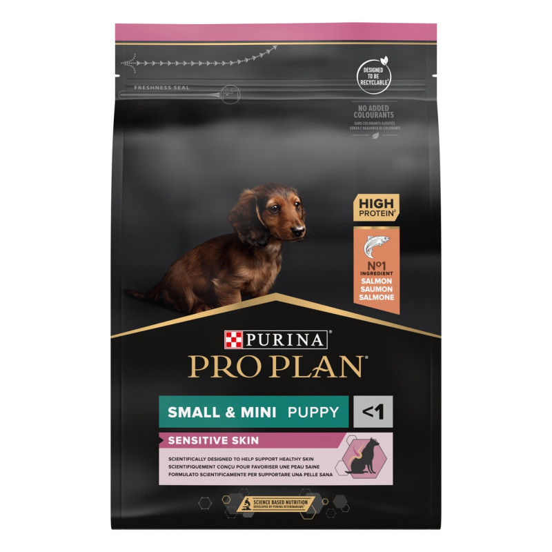 Purina Pro Plan Puppy Small & Mini Sensitive Skin сухий корм для цуценят малих порід з лососем 3 кг
