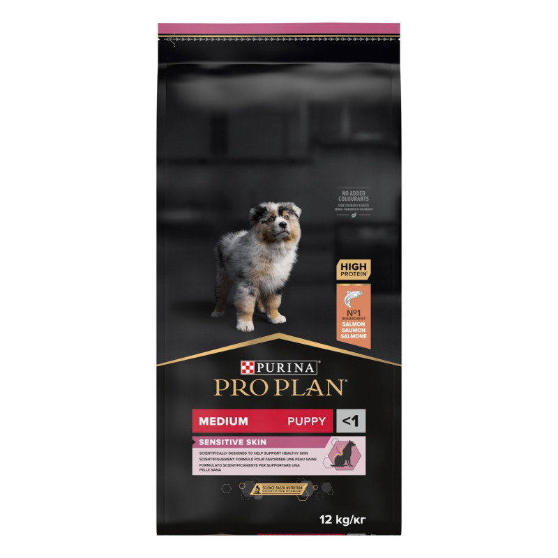 Purina Pro Plan Puppy Medium Sensitive Skin сухий корм для цуценят середніх порід з лососем 12 кг
