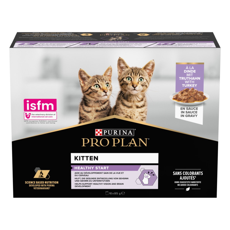 Purina Pro Plan Kitten набір вологого корму для кошенят з індичкою 85 гр х 10 шт