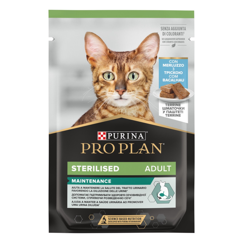 Purina Pro Plan Sterilised Nutrisavour вологий корм для стерилізованих котів з тріскою 85 гр