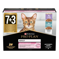 Purina Pro Plan Delicate набір вологого корму для котів з індичкою та рибою 85 гр х 10 шт