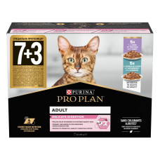 Purina Pro Plan Delicate набір вологого корму для котів з індичкою та рибою 85 гр х 10 шт