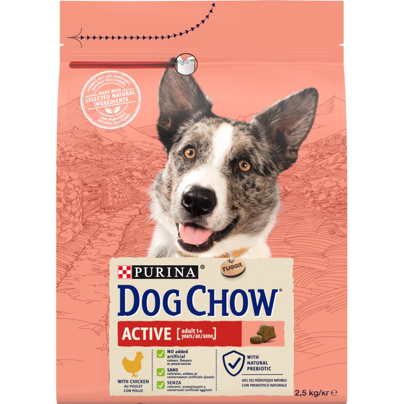 Dog Chow Active Chicken сухой корм для активных собак с курицей 2.5 кг