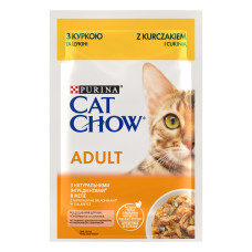 Cat Chow Adult вологий корм для котів з куркою 85 гр
