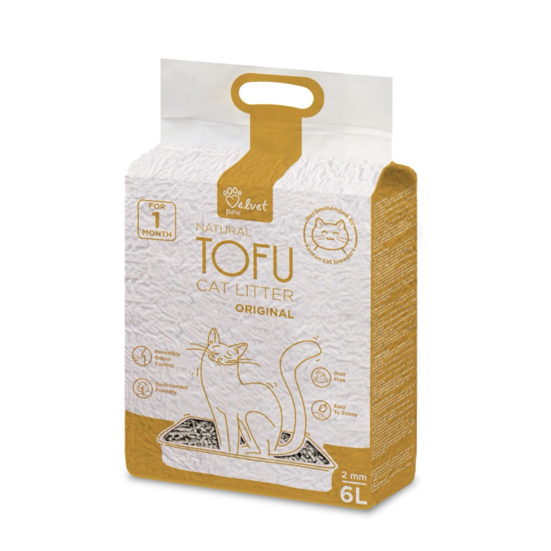 Velvet Paw TOFU Original растительный наполнитель для кошачьего туалета, 6 л