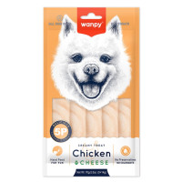 Wanpy Creamy Lickable Treat Chicken & Cheese жидкое лакомство для собак с курицей и сыром, 5 шт х 14 гр