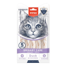Wanpy Functional Creamy Lickable Treat Urinary Care жидкое лакомство для котов с мочекаменной болезнью, 5 шт х 14 гр
