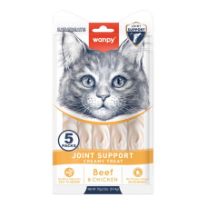 Wanpy Functional Creamy Lickable Treat Joint Support рідкі ласощі для котів для здоров'я суглобів, 5 шт х 14 гр