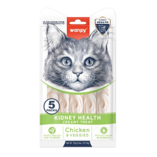 Wanpy Functional Creamy Lickable Treat Kidney Health жидкое лакомство для котов для здоровья почек, 5 шт х 14 гр