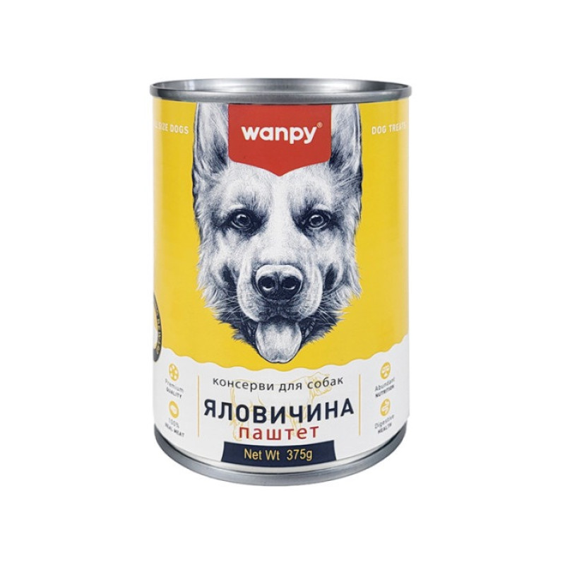 Wanpy Beef вологий корм для собак із яловичиною, 375 гр