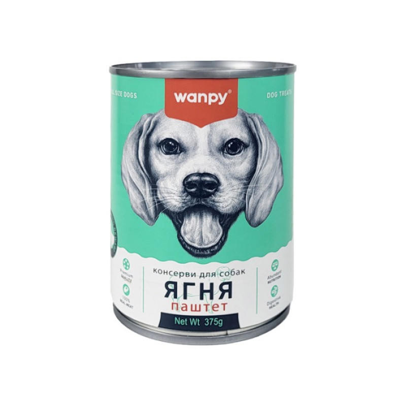 Wanpy Lamb вологий корм для собак з ягнятком, 375 гр