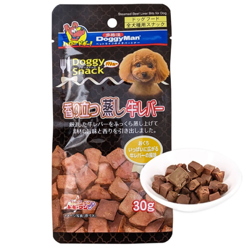 DoggyMan Steamed Beef Liver Bits лакомство для собак, 30 гр