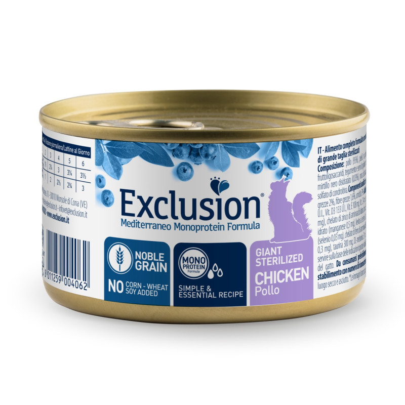 Exclusion Cat Giant Sterilized Chicken влажный корм с курицей для стерилизованных котов 85 гр