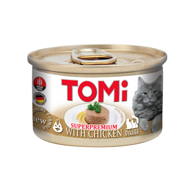 TOMi Chicken вологий корм для котів з куркою 85 гр