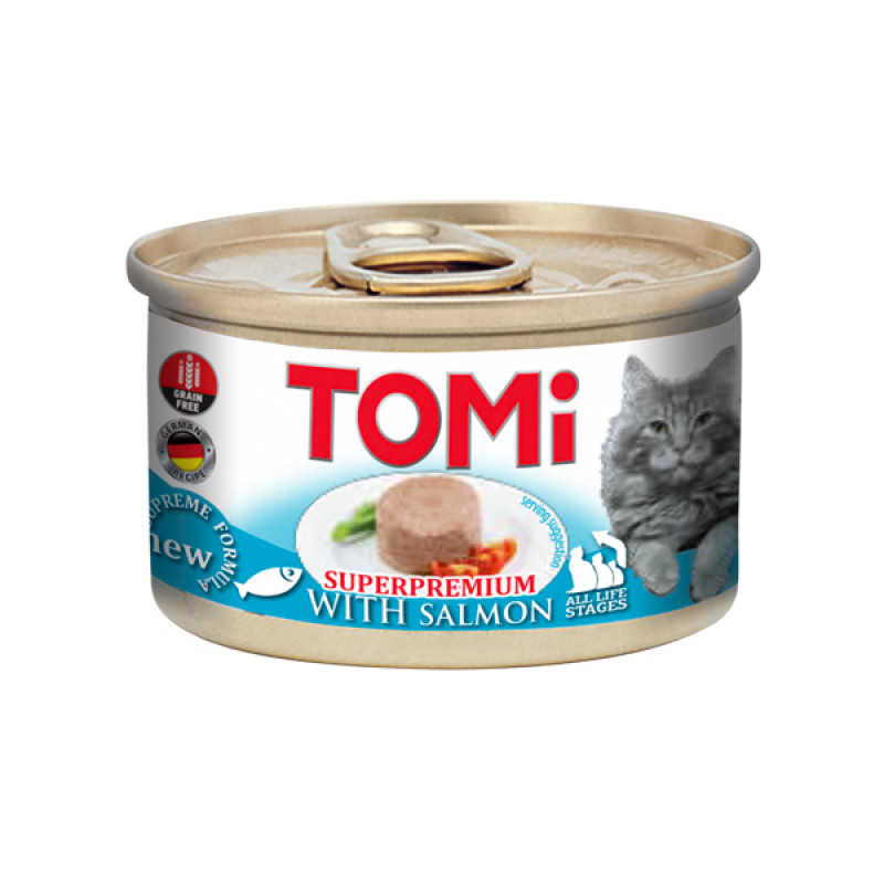 TOMi Salmon вологий корм для котів з лососем 85 гр