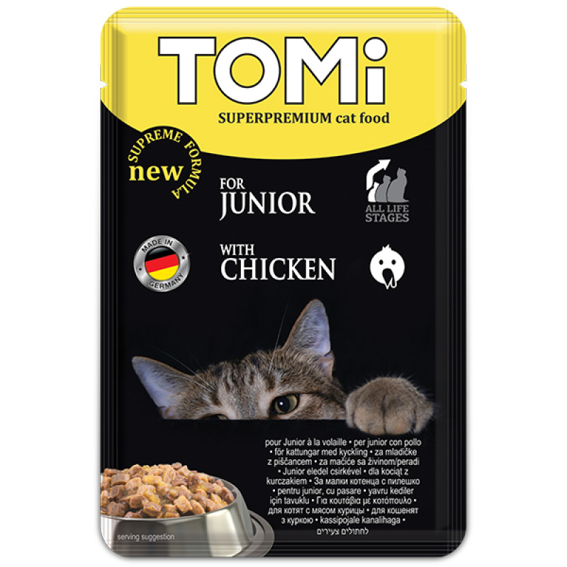 TOMi Superpremium Junior влажный корм для котят с курицей 100 гр