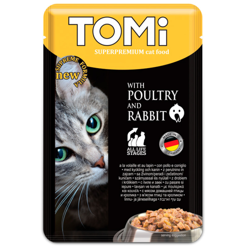 TOMi Superpremium Poultry Rabbit вологий корм для котів з птахом та кроликом 100 гр