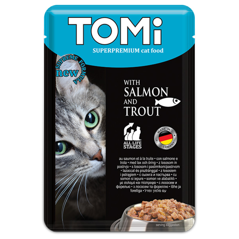 TOMi Superpremium Salmon Trout вологий корм для котів з лососем та фореллю 100 гр