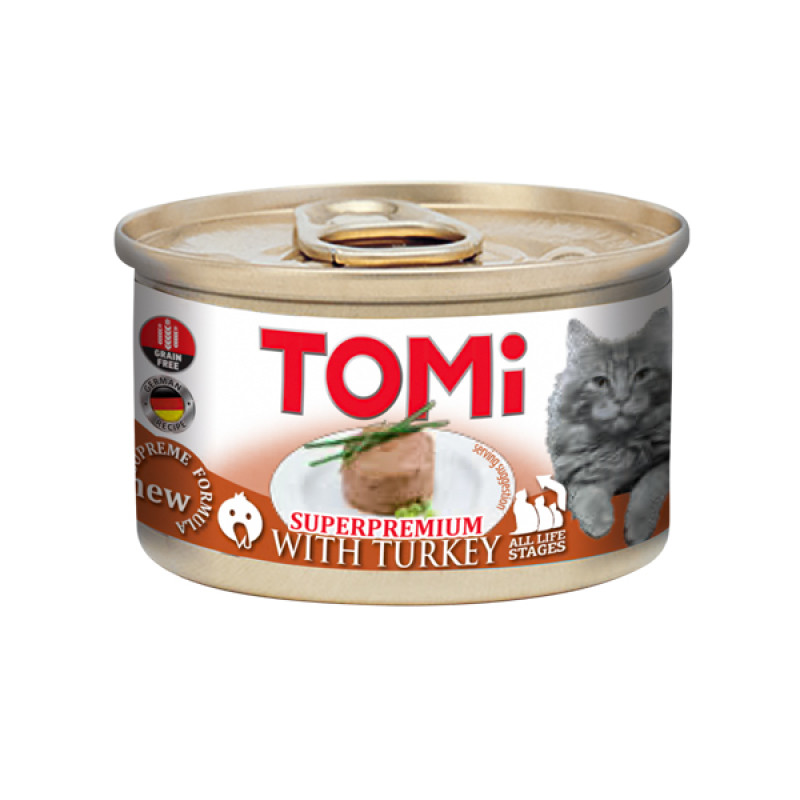TOMi Turkey вологий корм для котів з індичкою 85 гр