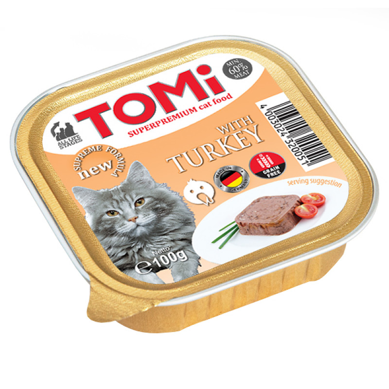 TOMi Turkey вологий корм з індичкою для котів 100 гр