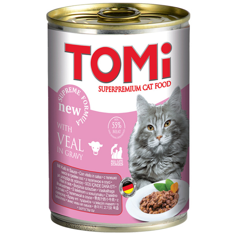 TOMi Veal вологий корм для котів з телятиною 400 гр