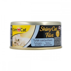 GimCat Shiny Cat Filet влажный корм для котов с тунцом и анчоусами, 70 гр
