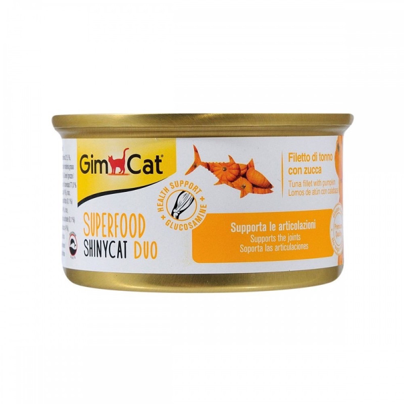 GimCat Shiny Cat Superfood влажный корм для котов с тунцом и тыквой, 70 гр