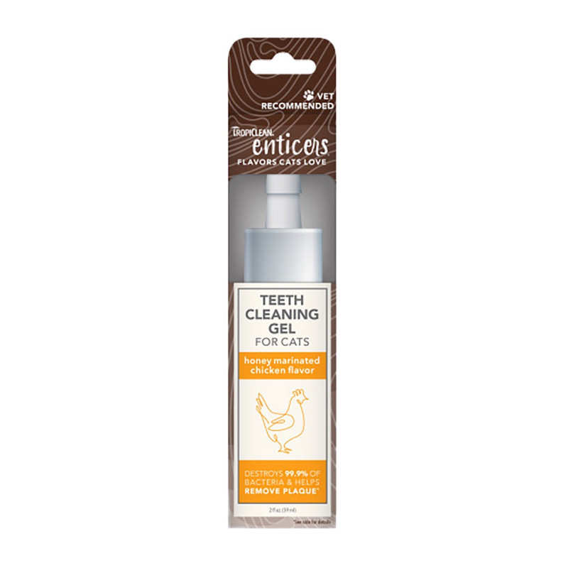 TropiClean Enticers гель для ухода за зубами кошек со вкусом курицы, 59 мл