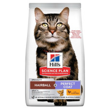 Hill's SP Hairball & Perfect Coat сухий корм з куркою для виведення шерсті у котів 3 кг