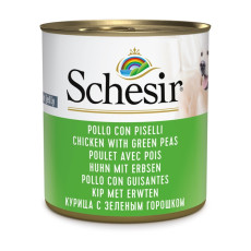 Schesir Chicken With Green Peas влажный корм с курицей для собак, 285 гр