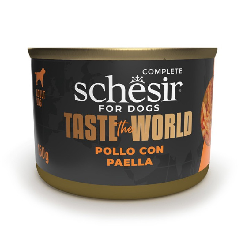 Schesir Taste The World Chicken Paella влажный корм с курицей и креветками для собак, 150 гр