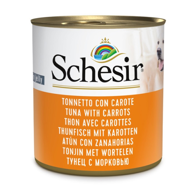 Schesir Tuna With Carrots влажный корм с тунцом для собак, 285 гр