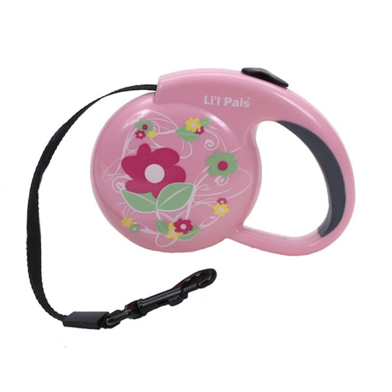 Coastal Li`l Pals Fashionable Leash рулетка для собак, лента 3.6 м, розовый