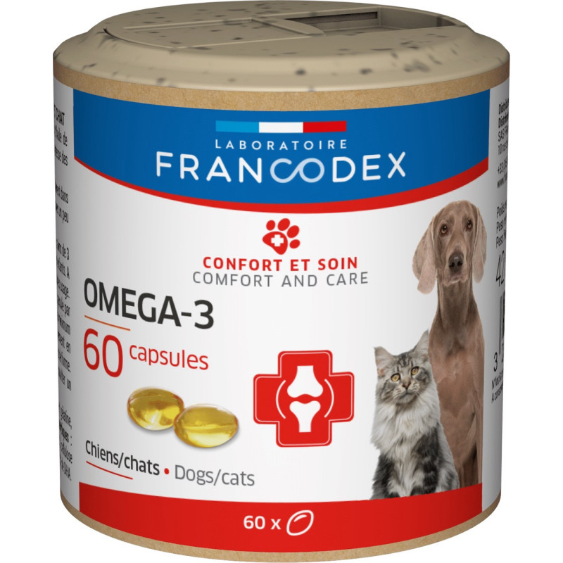 Francodex Omega 3 Capsules Dog Cat витамины для собак и кошек из Омега-3 60 капс
