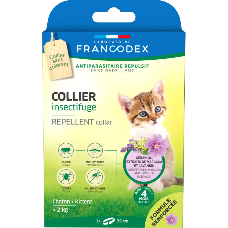 Francodex Repellent Collar ошейник от блох и клещей для котят, 35 см