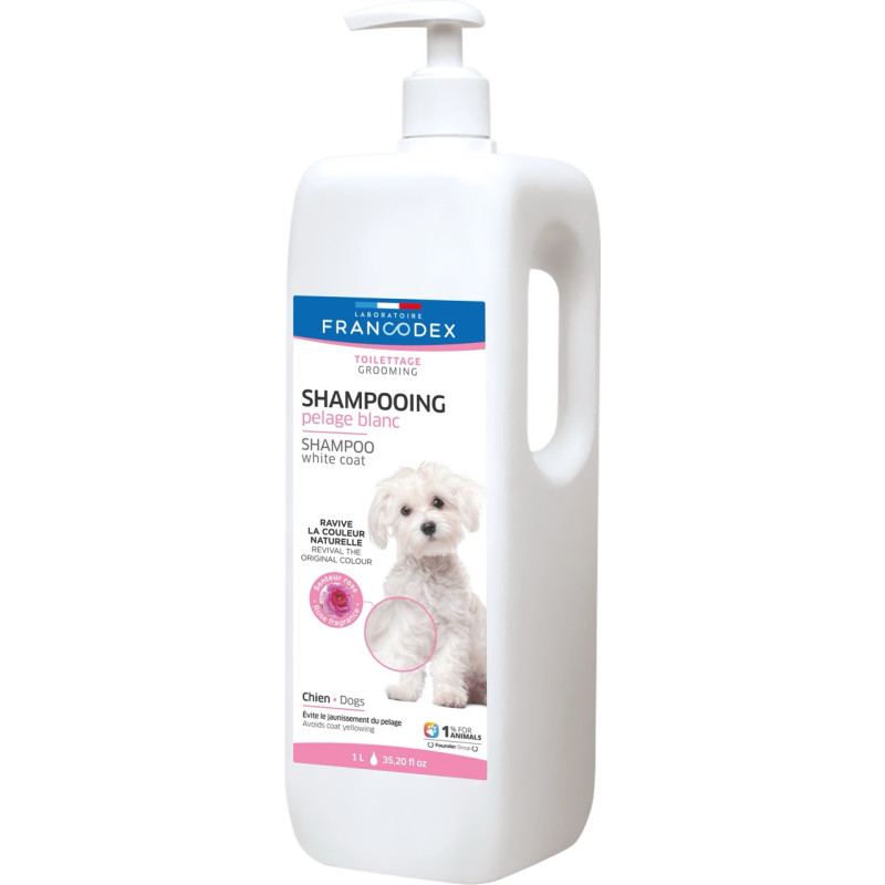 Francodex White Coat Shampoo Dog шампунь для собак с белой шерстью, 1 л
